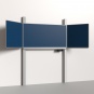 Pylonen-Klapptafel, 200x100 cm, Flügel: 100x100 cm, Stahlemaille blau, 